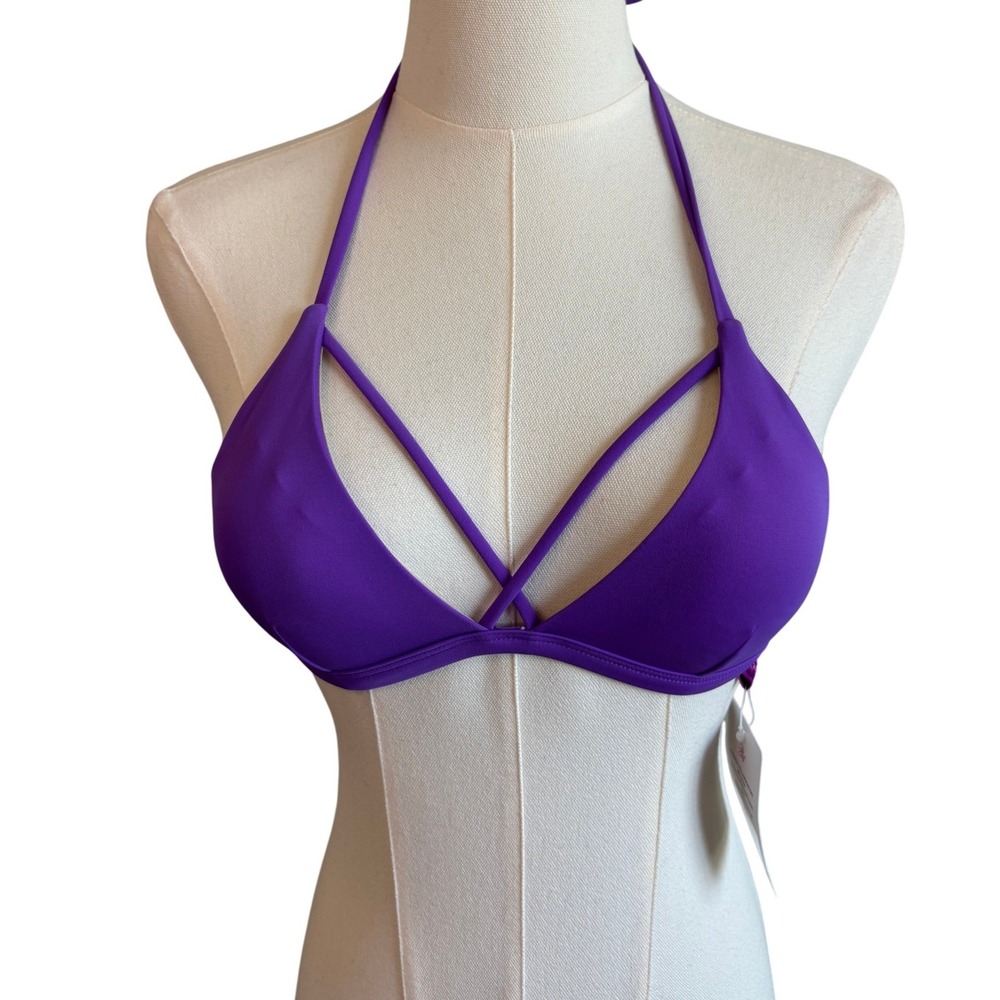 NEW L'Agent Agent Provocateur Bikini‎ Top Purple Womens XS Avril Strappy Halter
